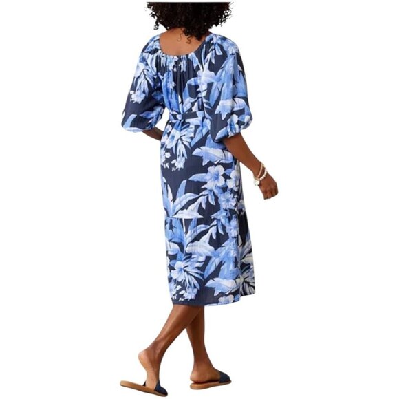 Tommy Bahama NWT $178 Daybreak Hibiscus Midi Dress, Blue Floral Women's Size S - Picture 2 of 12